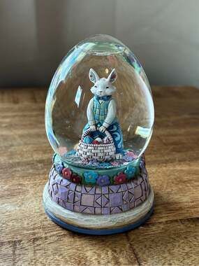 Jim Shore Snow Globe Easter Bunny Small
